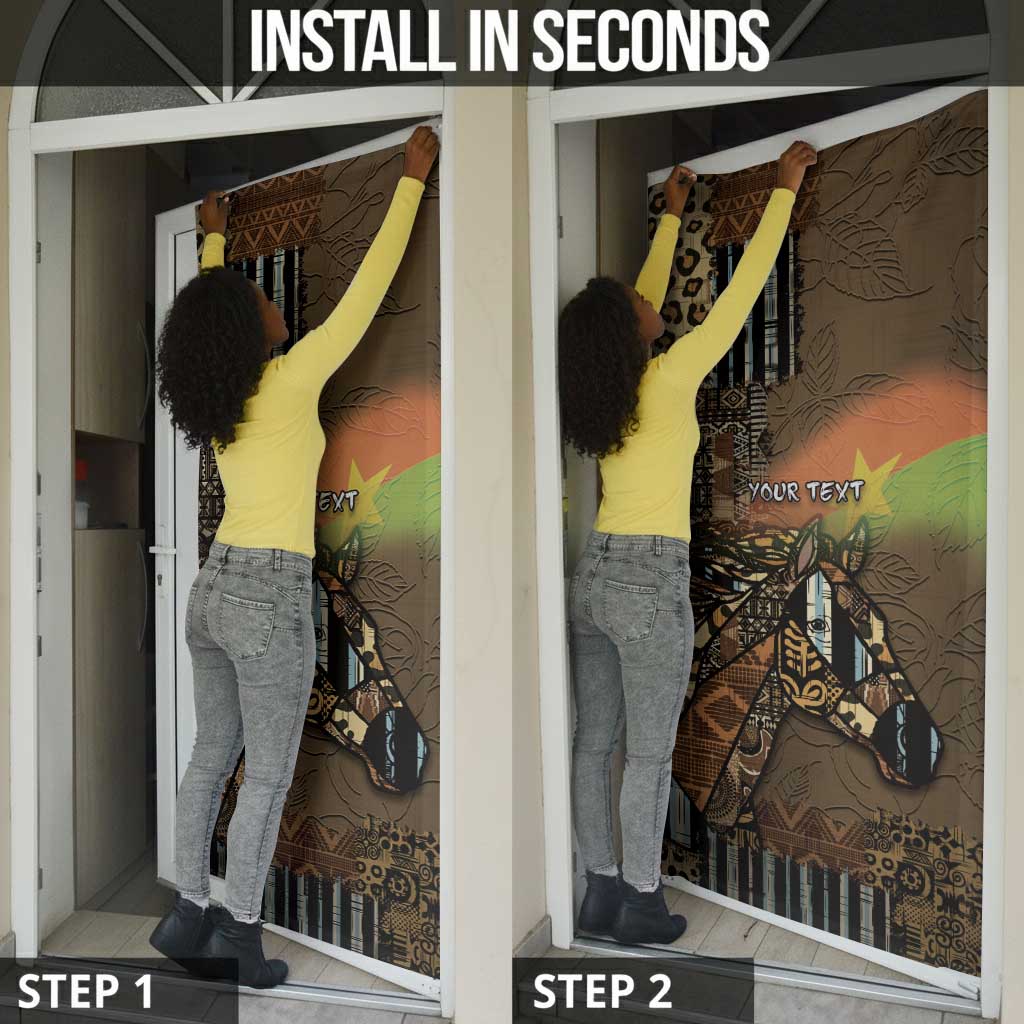 Personalized Burkina Faso Door Cover African Tribal Horse Patchwork Style - Wonder Print Shop