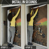 Personalized Burkina Faso Door Cover African Tribal Horse Patchwork Style - Wonder Print Shop