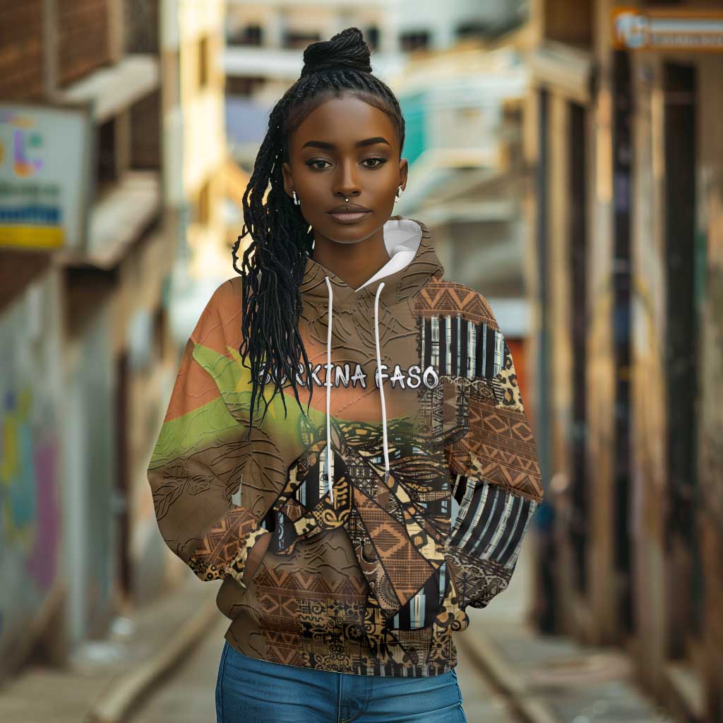 Personalized Burkina Faso Hoodie African Tribal Horse Patchwork Style - Wonder Print Shop