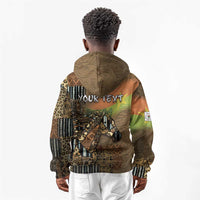 Personalized Burkina Faso Kid Hoodie African Tribal Horse Patchwork Style - Wonder Print Shop