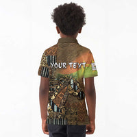 Personalized Burkina Faso Kid Polo Shirt African Tribal Horse Patchwork Style - Wonder Print Shop