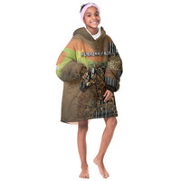 Personalized Burkina Faso Kid Wearable Blanket Hoodie African Tribal Horse Patchwork Style - Wonder Print Shop