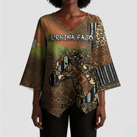 Personalized Burkina Faso Kimono Sleeve Blouse African Tribal Horse Patchwork Style - Wonder Print Shop