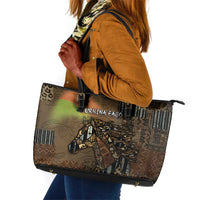 Burkina Faso Leather Tote Bag African Tribal Horse Patchwork Style - Wonder Print Shop