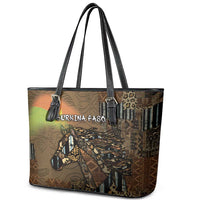 Burkina Faso Leather Tote Bag African Tribal Horse Patchwork Style - Wonder Print Shop