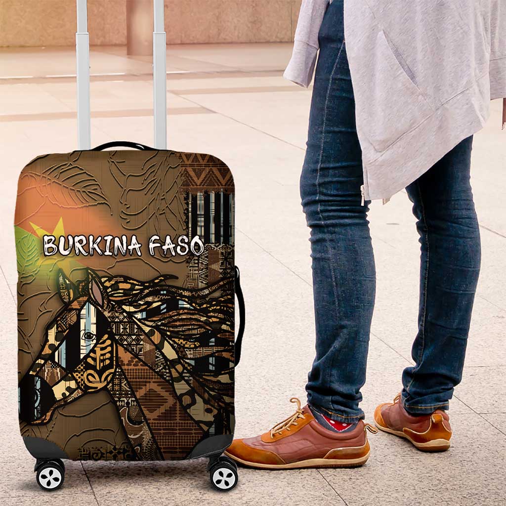 Burkina Faso Luggage Cover African Tribal Horse Patchwork Style - Wonder Print Shop