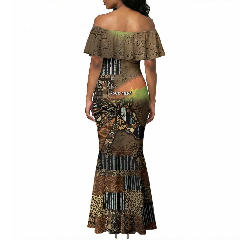 Personalized Burkina Faso Mermaid Dress African Tribal Horse Patchwork Style - Wonder Print Shop