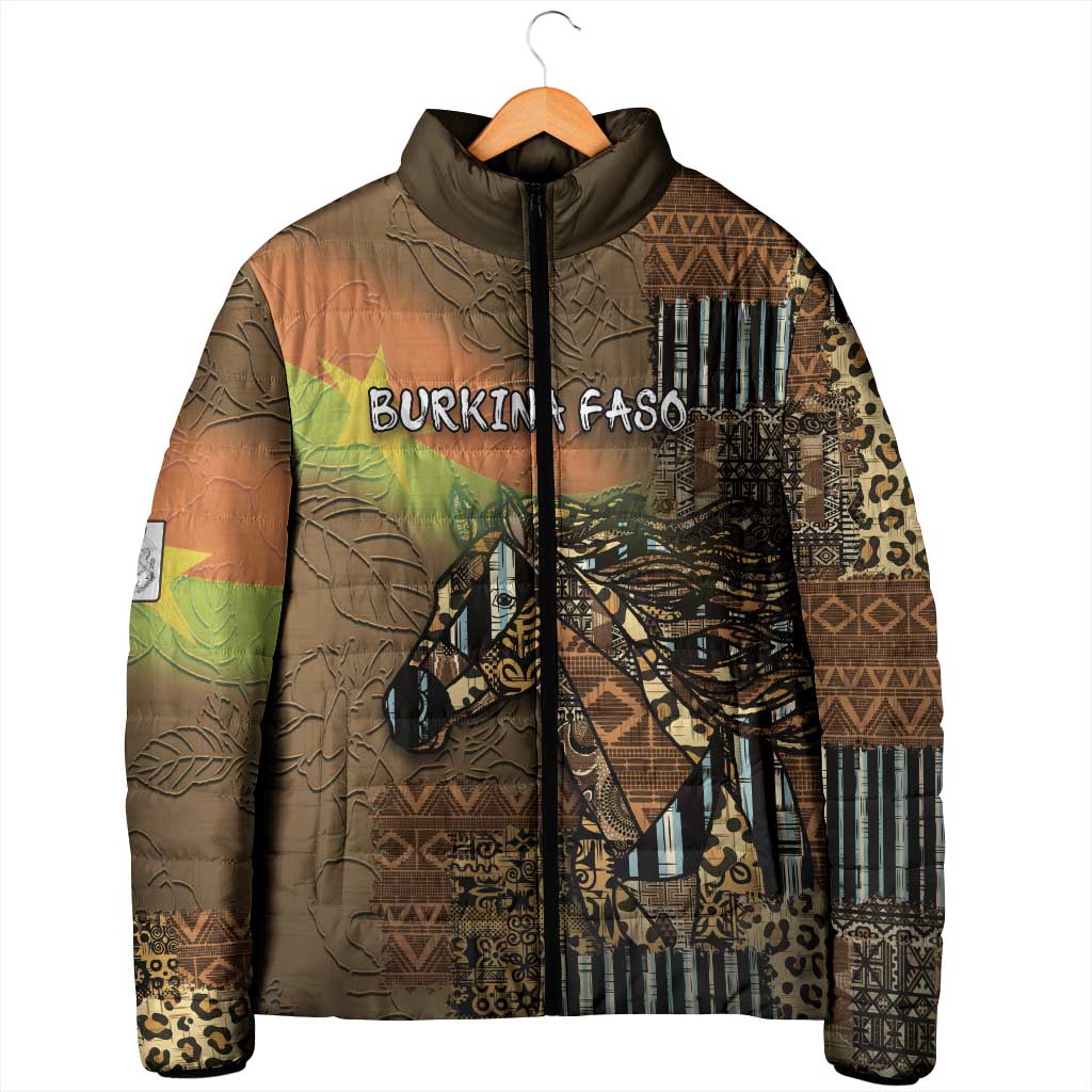 Personalized Burkina Faso Padded Jacket African Tribal Horse Patchwork Style - Wonder Print Shop