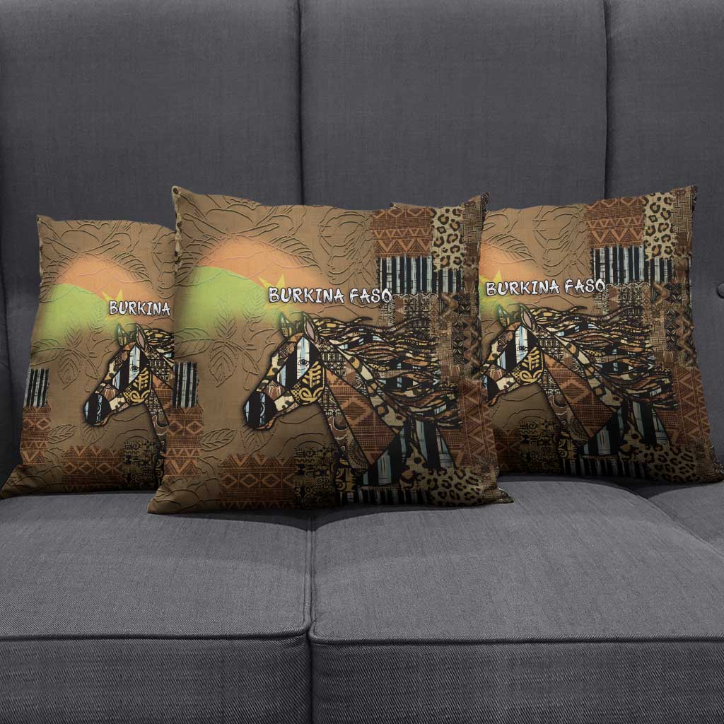 Burkina Faso Pillow Cover African Tribal Horse Patchwork Style - Wonder Print Shop