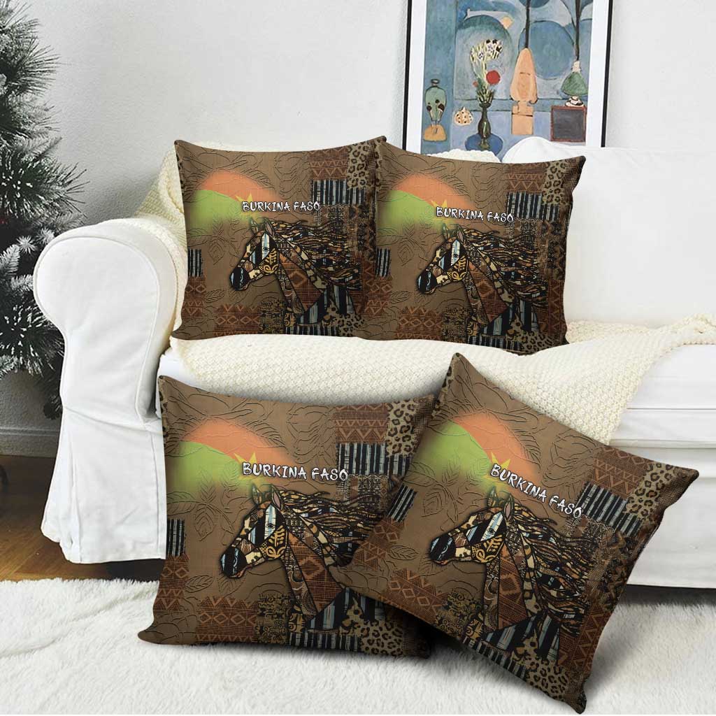 Burkina Faso Pillow Cover African Tribal Horse Patchwork Style - Wonder Print Shop
