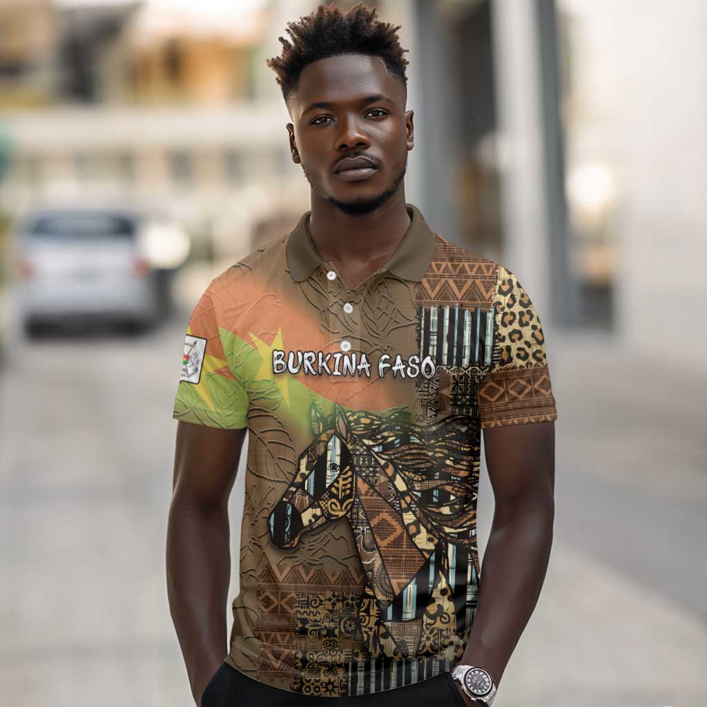 Personalized Burkina Faso Polo Shirt African Tribal Horse Patchwork Style - Wonder Print Shop