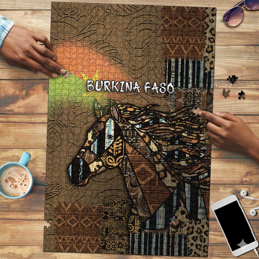 Burkina Faso Puzzle African Tribal Horse Patchwork Style - Wonder Print Shop