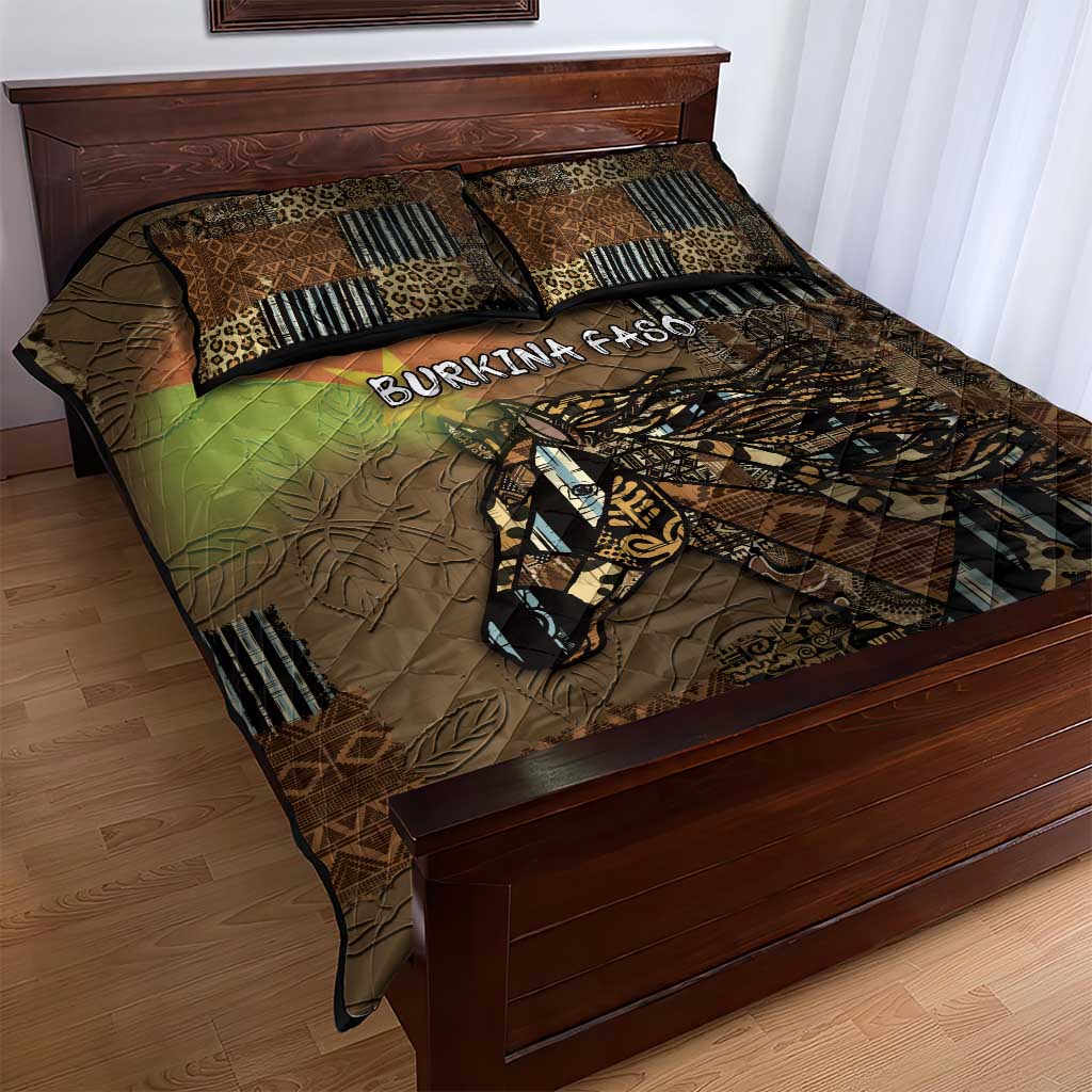 Burkina Faso Quilt Bed Set African Tribal Horse Patchwork Style - Wonder Print Shop