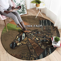 Burkina Faso Round Carpet African Tribal Horse Patchwork Style - Wonder Print Shop