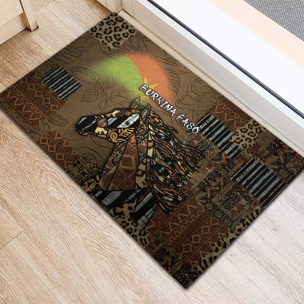 Burkina Faso Rubber Doormat African Tribal Horse Patchwork Style - Wonder Print Shop