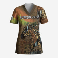 Personalized Burkina Faso Scrub Top African Tribal Horse Patchwork Style - Wonder Print Shop