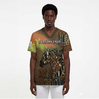 Personalized Burkina Faso Scrub Top African Tribal Horse Patchwork Style - Wonder Print Shop
