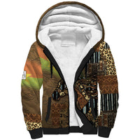 Personalized Burkina Faso Sherpa Hoodie African Tribal Horse Patchwork Style - Wonder Print Shop