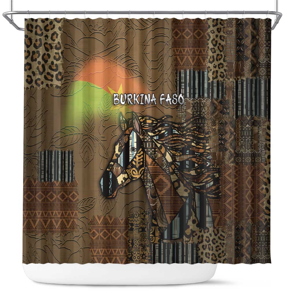 Burkina Faso Shower Curtain African Tribal Horse Patchwork Style - Wonder Print Shop
