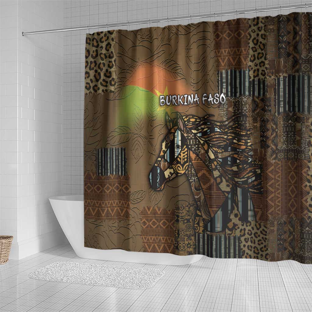 Burkina Faso Shower Curtain African Tribal Horse Patchwork Style - Wonder Print Shop