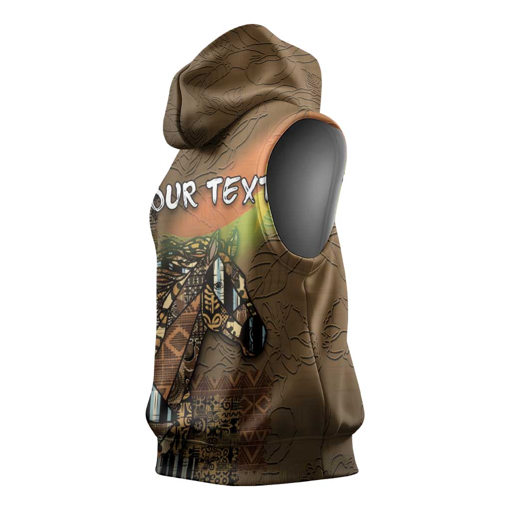 Personalized Burkina Faso Sleeveless Hoodie African Tribal Horse Patchwork Style - Wonder Print Shop
