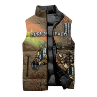 Personalized Burkina Faso Sleeveless Puffer Jacket African Tribal Horse Patchwork Style - Wonder Print Shop