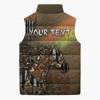 Personalized Burkina Faso Sleeveless Puffer Jacket African Tribal Horse Patchwork Style - Wonder Print Shop