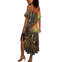 Personalized Burkina Faso Summer Maxi Dress African Tribal Horse Patchwork Style - Wonder Print Shop