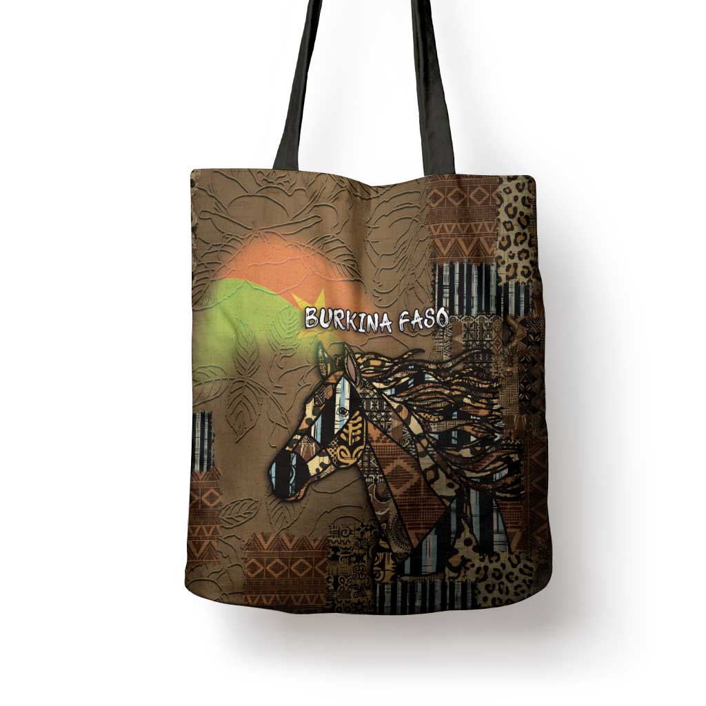 Burkina Faso Tote Bag African Tribal Horse Patchwork Style - Wonder Print Shop