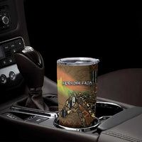 Personalized Burkina Faso Tumbler Cup African Tribal Horse Patchwork Style - Wonder Print Shop