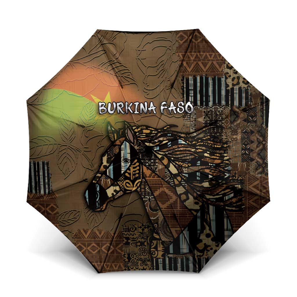 Burkina Faso Umbrella African Tribal Horse Patchwork Style - Wonder Print Shop