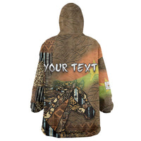 Personalized Burkina Faso Wearable Blanket Hoodie African Tribal Horse Patchwork Style - Wonder Print Shop