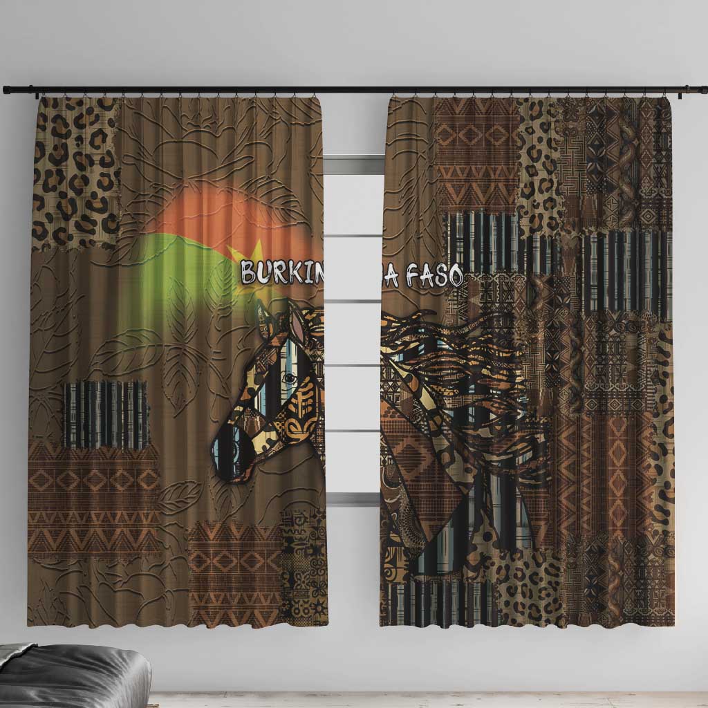 Burkina Faso Window Curtain African Tribal Horse Patchwork Style - Wonder Print Shop