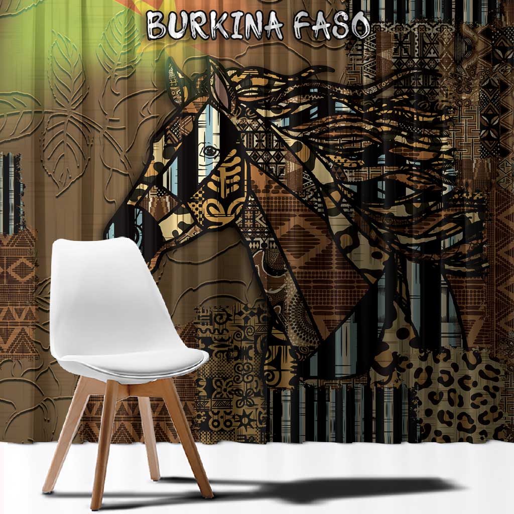 Burkina Faso Window Curtain African Tribal Horse Patchwork Style - Wonder Print Shop