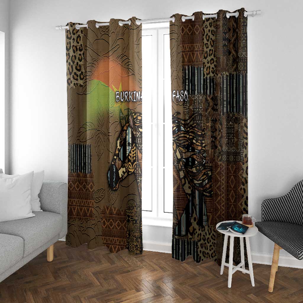 Burkina Faso Window Curtain African Tribal Horse Patchwork Style - Wonder Print Shop