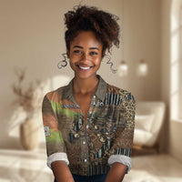 Personalized Burkina Faso Women Casual Shirt African Tribal Horse Patchwork Style - Wonder Print Shop