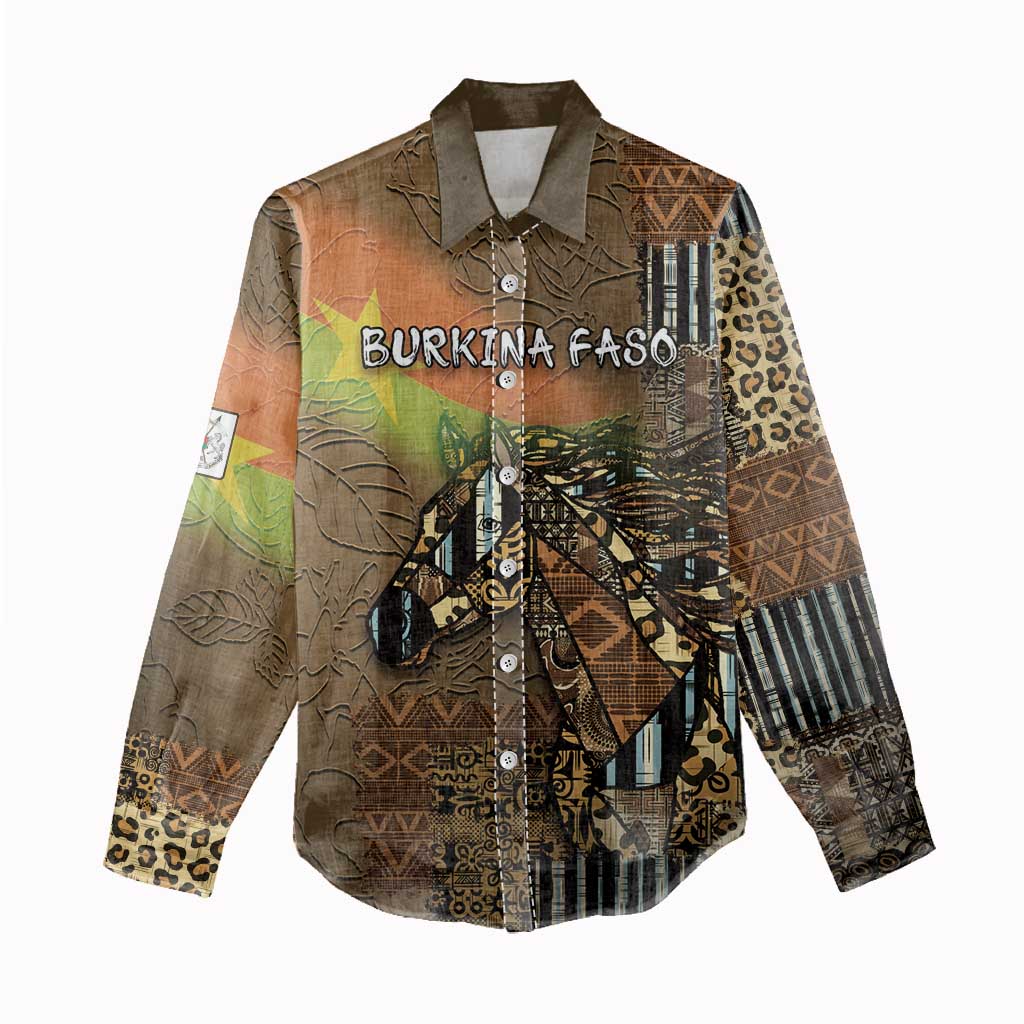 Personalized Burkina Faso Women Casual Shirt African Tribal Horse Patchwork Style - Wonder Print Shop