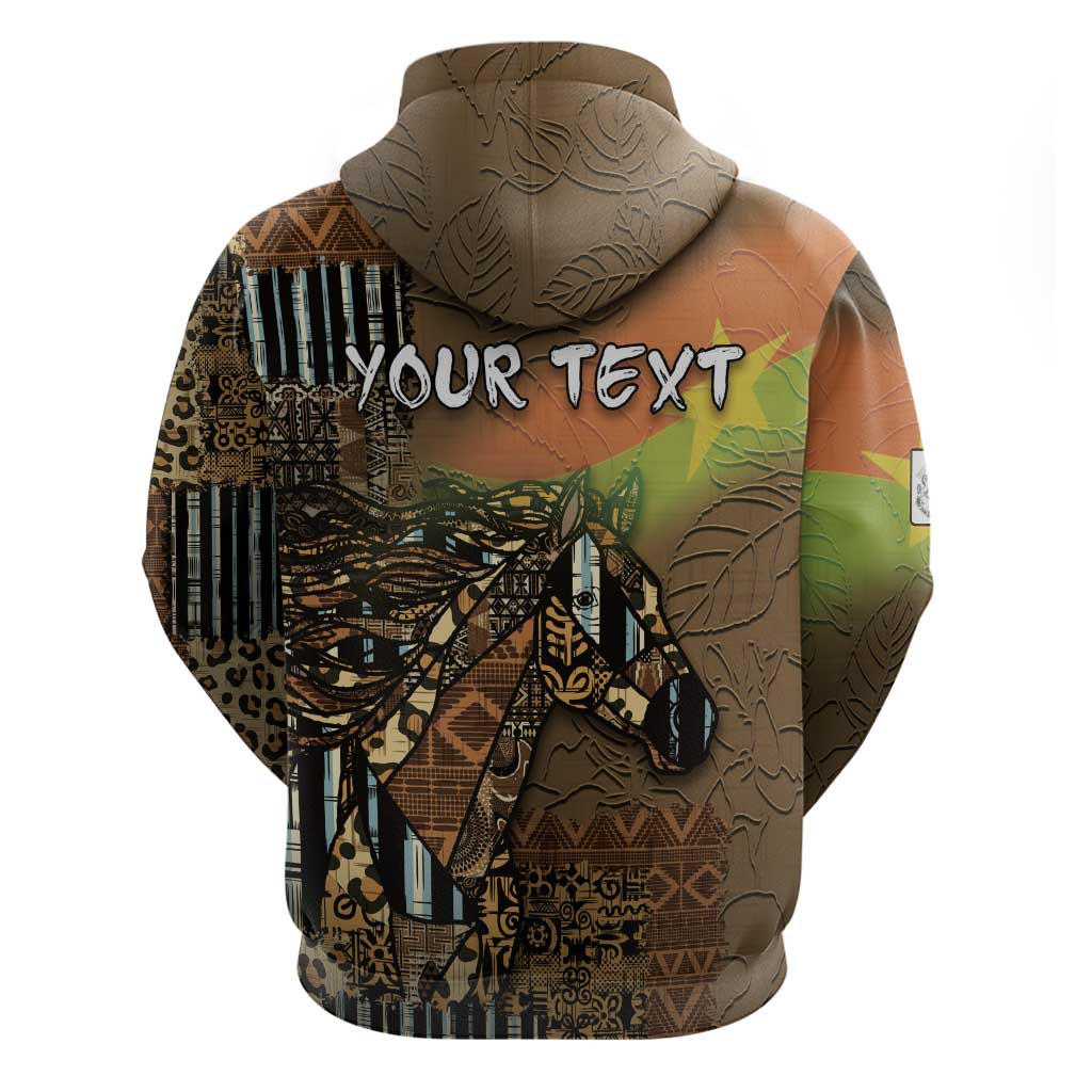 Personalized Burkina Faso Zip Hoodie African Tribal Horse Patchwork Style - Wonder Print Shop