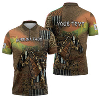Personalized Burkina Faso Zipper Polo Shirt African Tribal Horse Patchwork Style - Wonder Print Shop