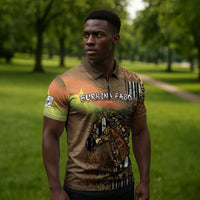 Personalized Burkina Faso Zipper Polo Shirt African Tribal Horse Patchwork Style - Wonder Print Shop