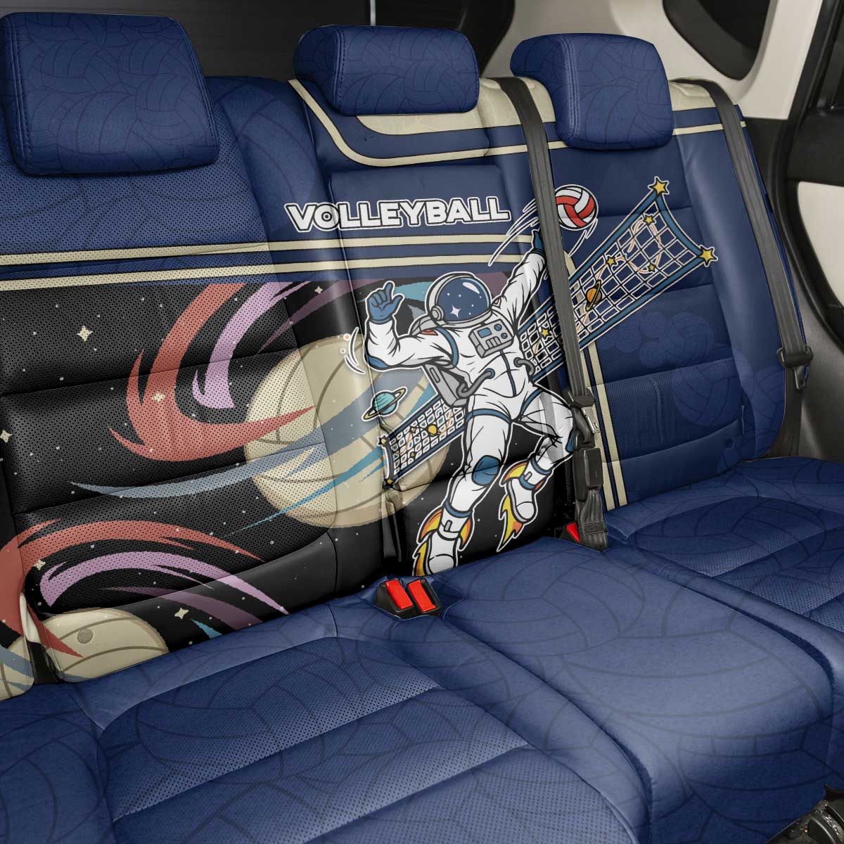 Volleyball Back Car Seat Cover Astronaut Cosmic Spiker