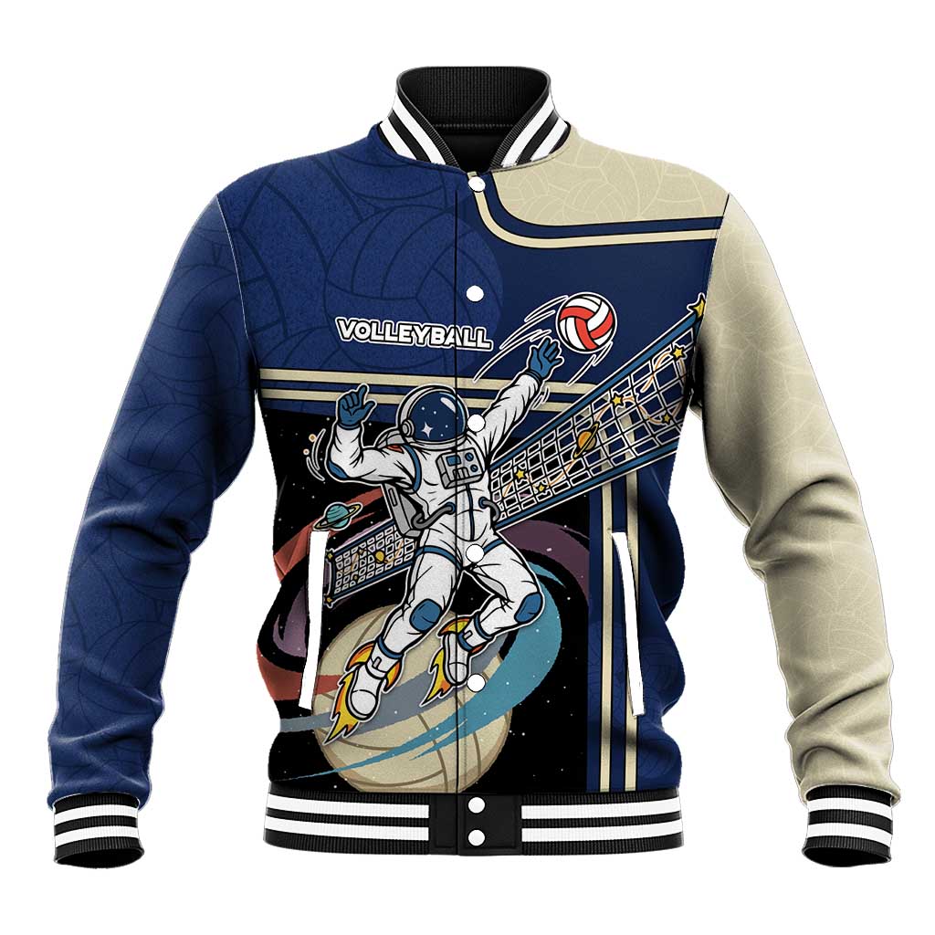 Custom Volleyball Baseball Jacket Astronaut Cosmic Spiker