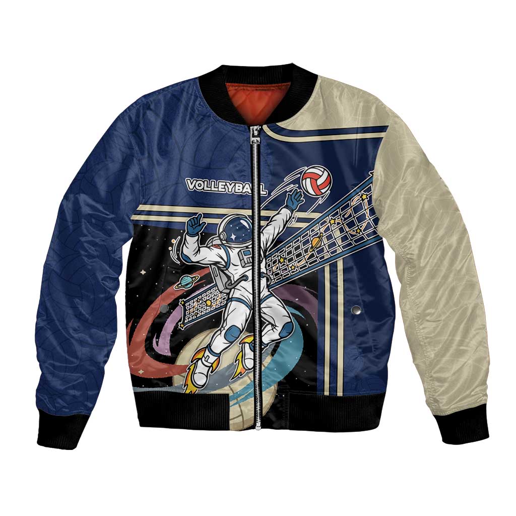 Custom Volleyball Bomber Jacket Astronaut Cosmic Spiker