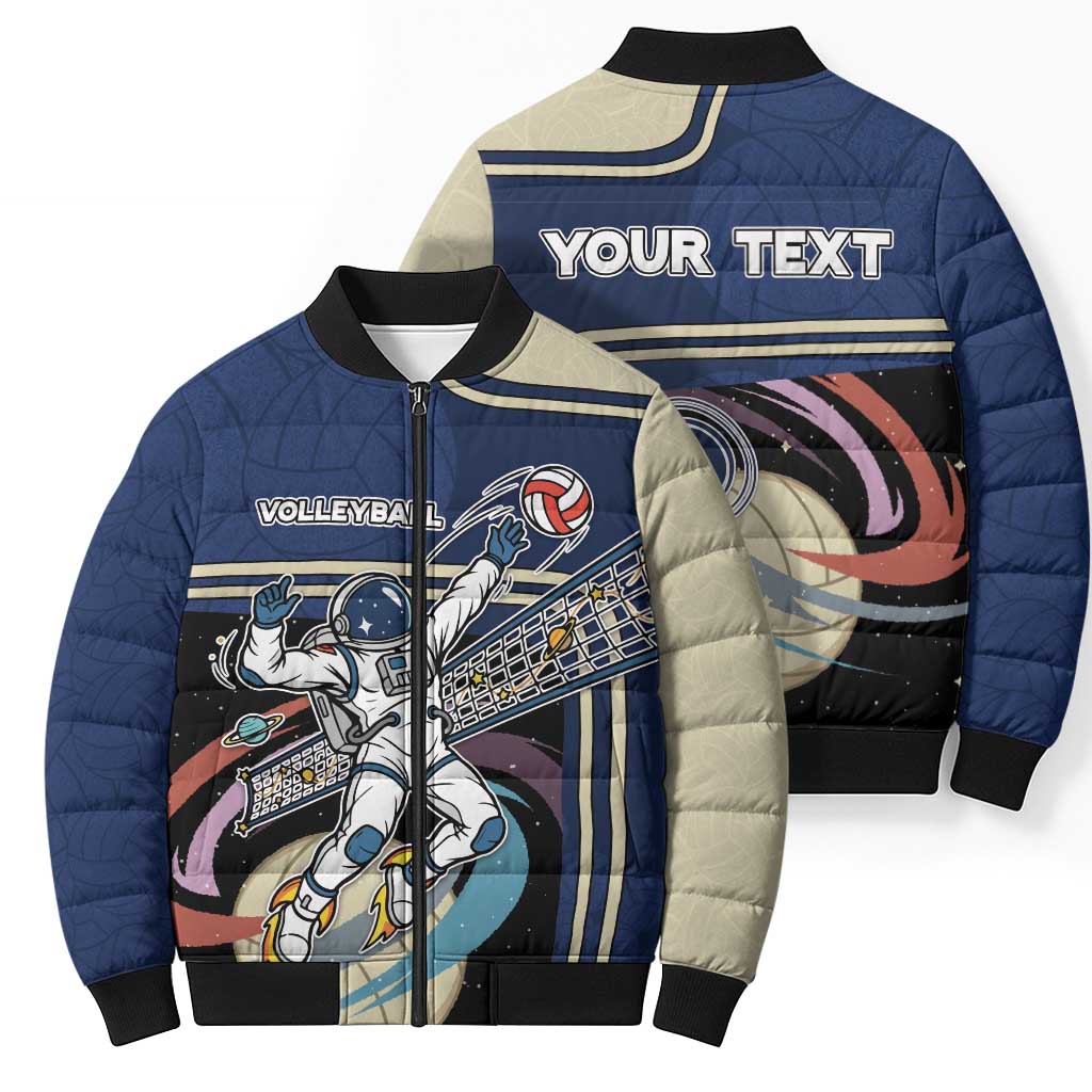 Custom Volleyball Bomber Puffer Jacket Astronaut Cosmic Spiker