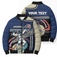 Custom Volleyball Bomber Puffer Jacket Astronaut Cosmic Spiker