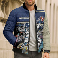 Custom Volleyball Bomber Puffer Jacket Astronaut Cosmic Spiker