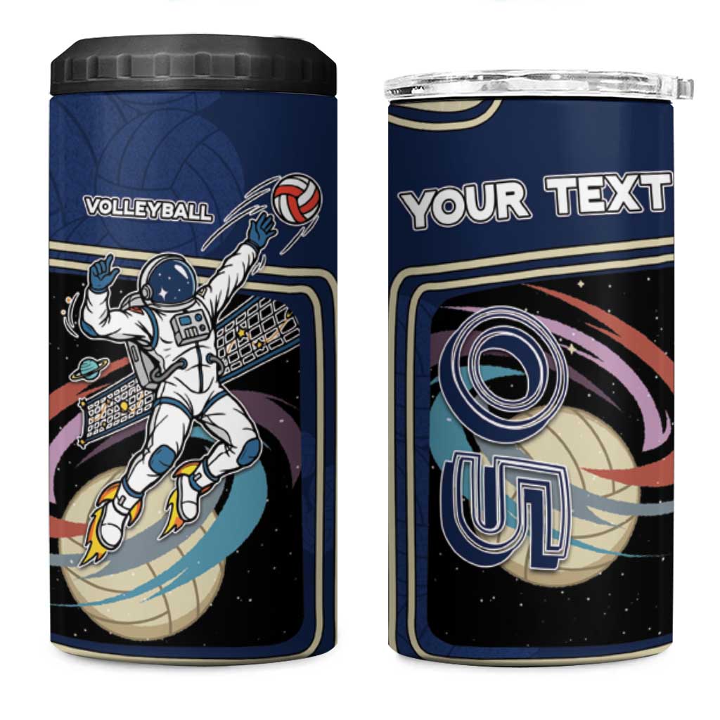 Custom Volleyball 4 in 1 Can Cooler Tumbler Astronaut Cosmic Spiker