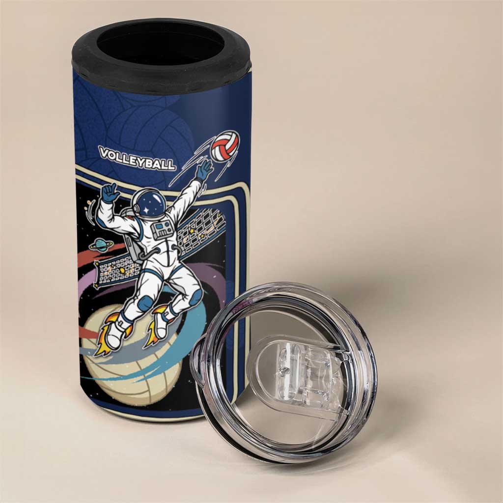 Custom Volleyball 4 in 1 Can Cooler Tumbler Astronaut Cosmic Spiker
