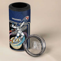 Custom Volleyball 4 in 1 Can Cooler Tumbler Astronaut Cosmic Spiker