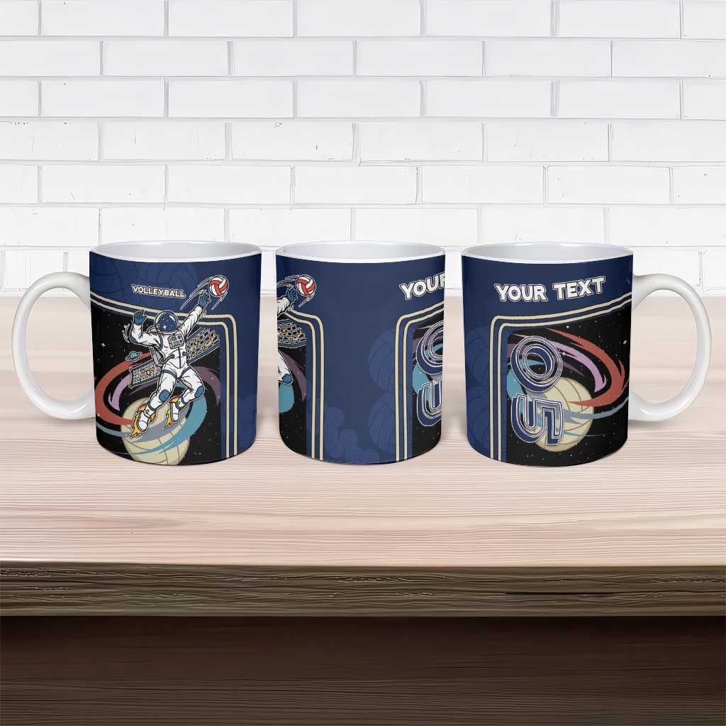 Custom Volleyball Ceramic Mug Astronaut Cosmic Spiker